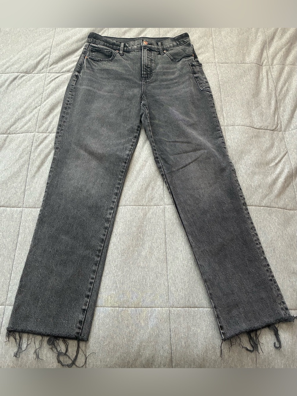 Express High-Rise Straight Leg Jeans in Washed Black